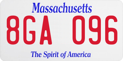MA license plate 8GA096