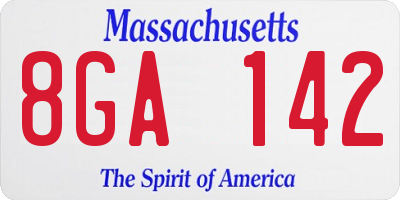 MA license plate 8GA142
