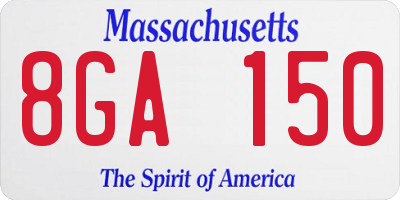 MA license plate 8GA150