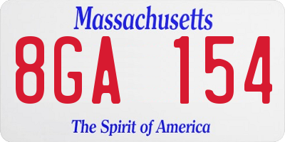 MA license plate 8GA154