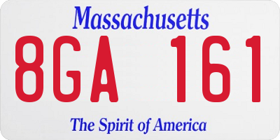 MA license plate 8GA161