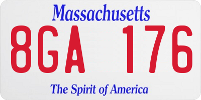 MA license plate 8GA176