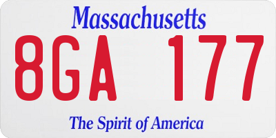 MA license plate 8GA177