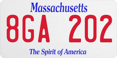 MA license plate 8GA202