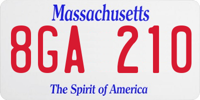 MA license plate 8GA210