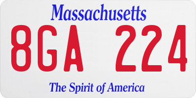 MA license plate 8GA224