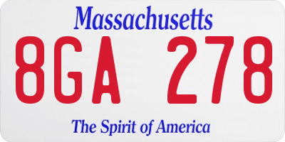 MA license plate 8GA278