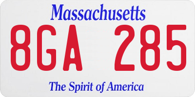 MA license plate 8GA285