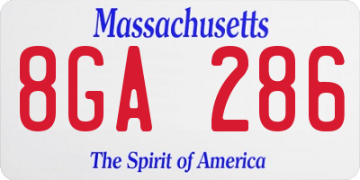 MA license plate 8GA286
