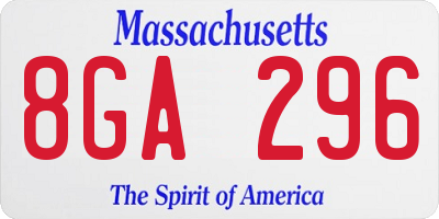 MA license plate 8GA296
