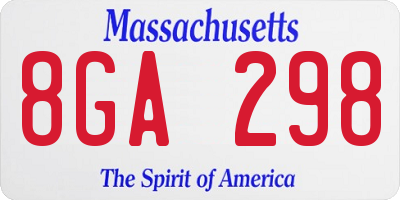 MA license plate 8GA298