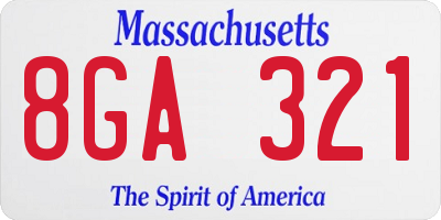 MA license plate 8GA321