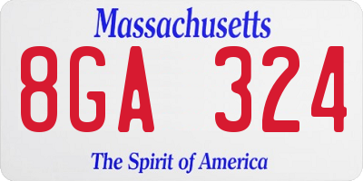 MA license plate 8GA324