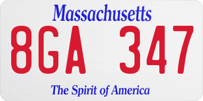 MA license plate 8GA347