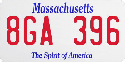 MA license plate 8GA396