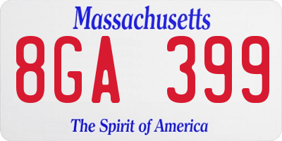 MA license plate 8GA399