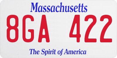 MA license plate 8GA422