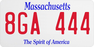 MA license plate 8GA444