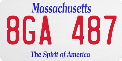 MA license plate 8GA487