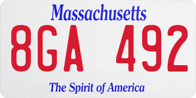 MA license plate 8GA492