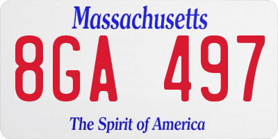 MA license plate 8GA497