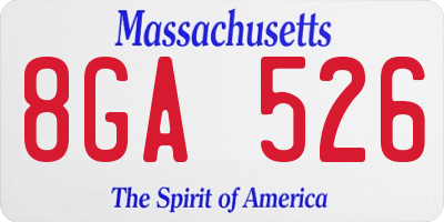 MA license plate 8GA526