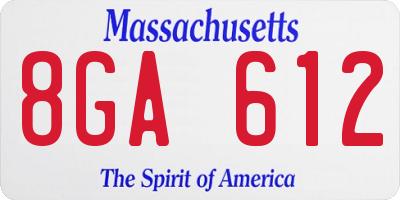 MA license plate 8GA612