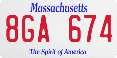 MA license plate 8GA674