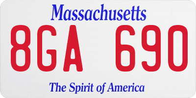 MA license plate 8GA690