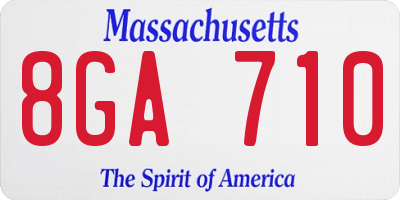 MA license plate 8GA710