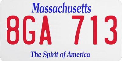 MA license plate 8GA713