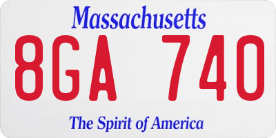 MA license plate 8GA740