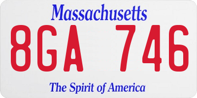 MA license plate 8GA746