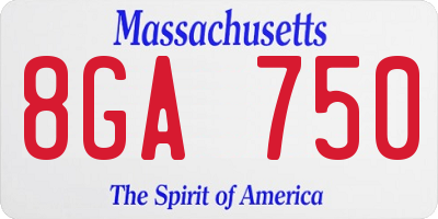 MA license plate 8GA750