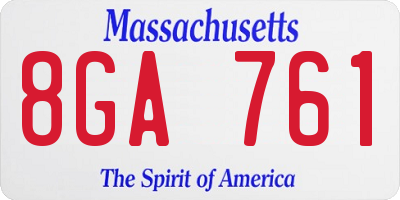 MA license plate 8GA761