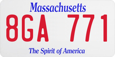MA license plate 8GA771