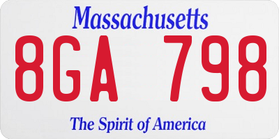 MA license plate 8GA798