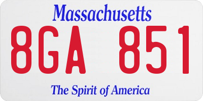 MA license plate 8GA851