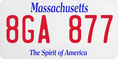 MA license plate 8GA877