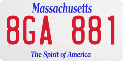 MA license plate 8GA881