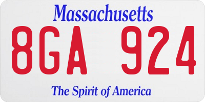 MA license plate 8GA924