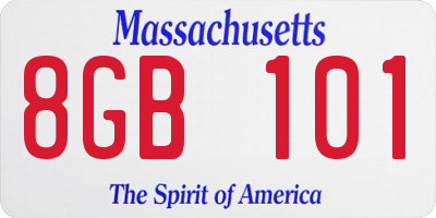 MA license plate 8GB101