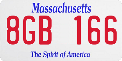 MA license plate 8GB166