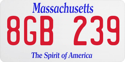 MA license plate 8GB239