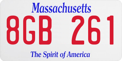 MA license plate 8GB261