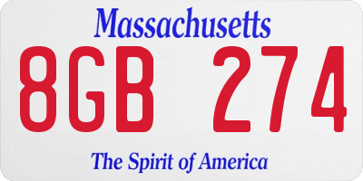 MA license plate 8GB274