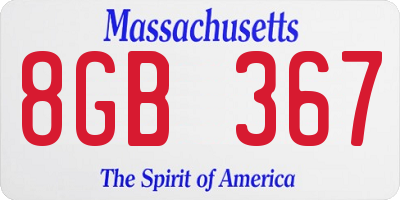 MA license plate 8GB367