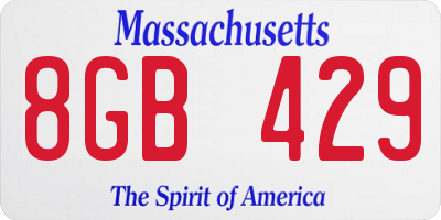 MA license plate 8GB429