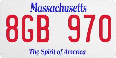 MA license plate 8GB970