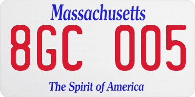 MA license plate 8GC005